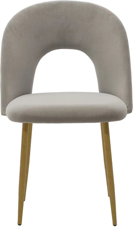 Karrige Jonah, kadife gri, këmbë natyrale, set prej 4 copash