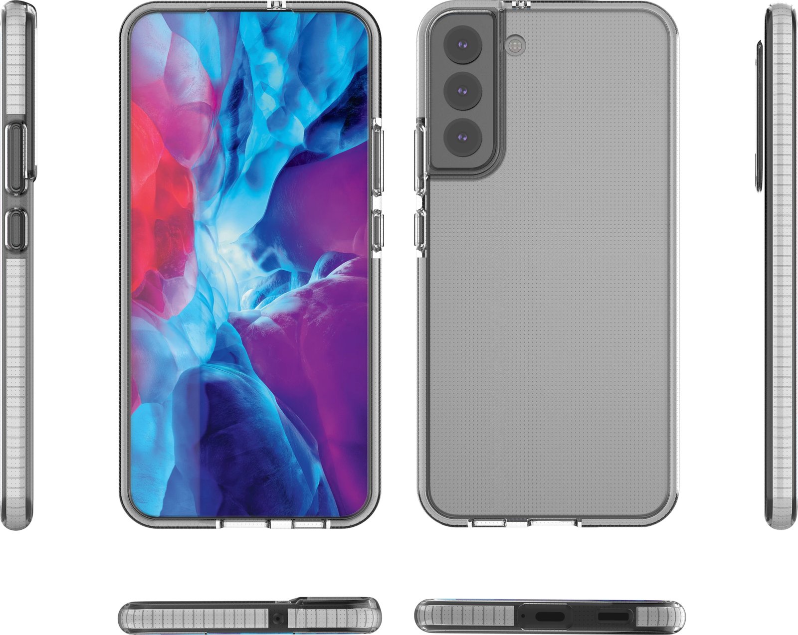 Mbështjellës Hurtel Spring Case për Samsung Galaxy S22+, Transparent/Rozë