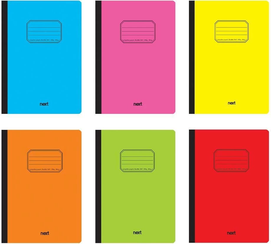 Fletore fleksibile Next 17x25cm, 192 faqe, 6 ngjyra