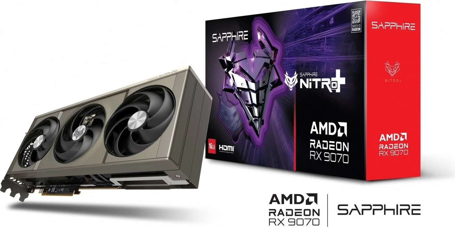 Kartelë grafike Sapphire Radeon RX 9070 NITRO+, 16GB GDDR6, 256-bit, 3 ventilatorë