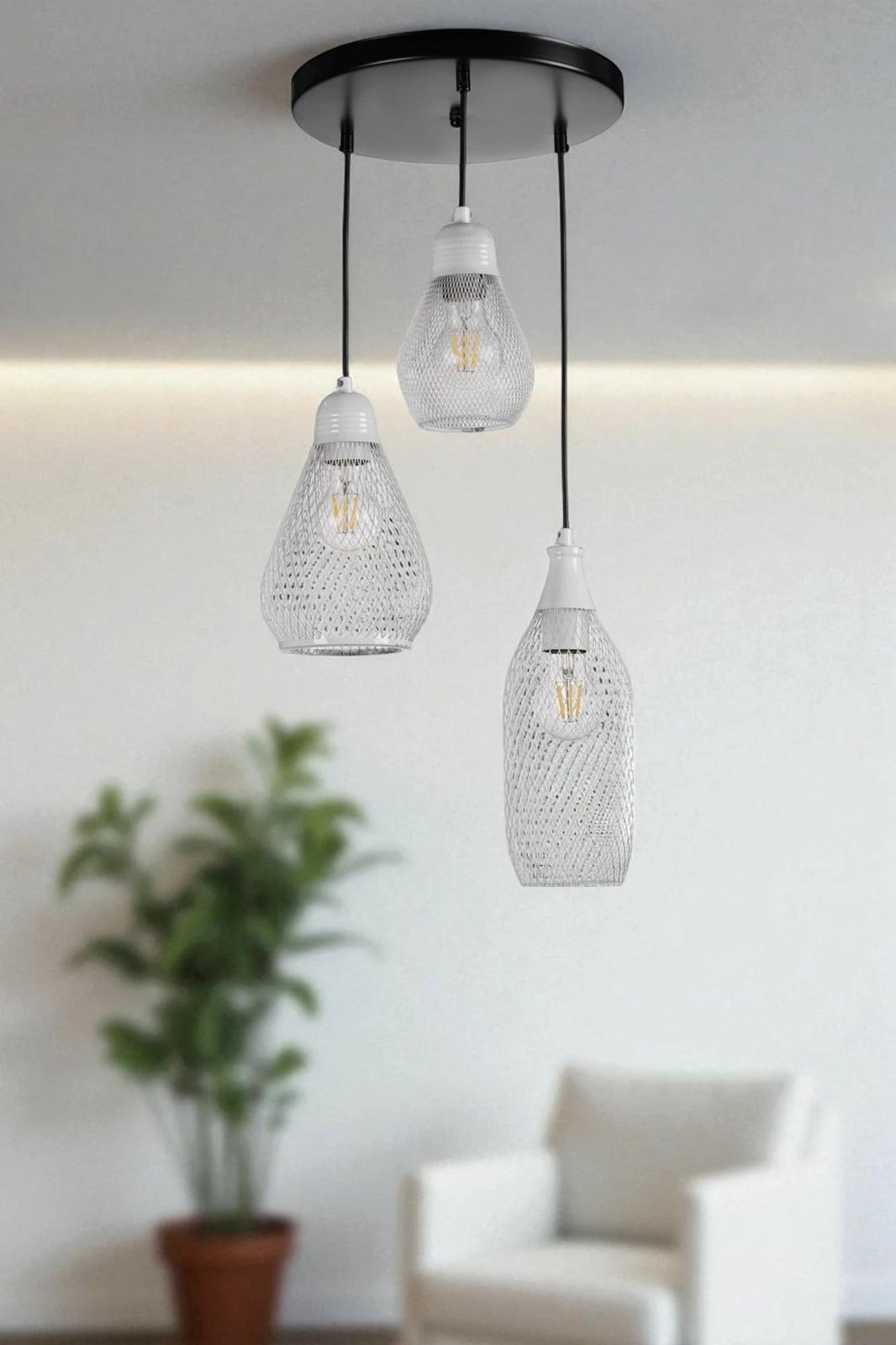 Llambë varëse Opviq, 9076-4, e bardhë dhe e zezë