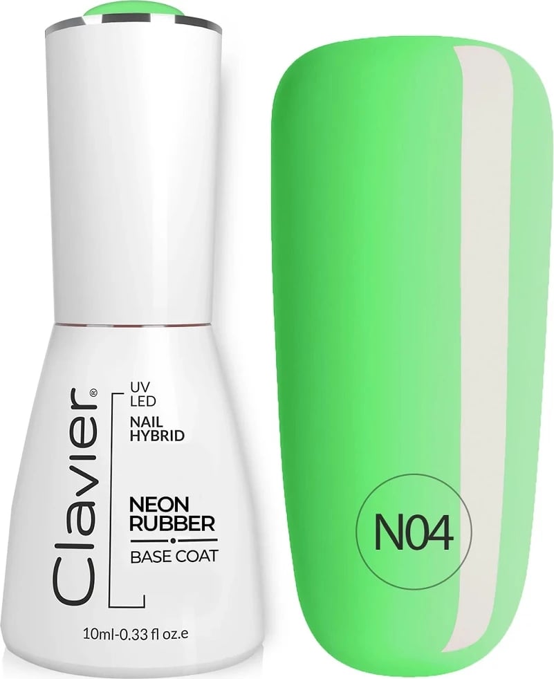 Bazë gomë me ngjyrë për thonj Clavier Luxury Neon Rubber Base N04 Green Rainbow 10ml