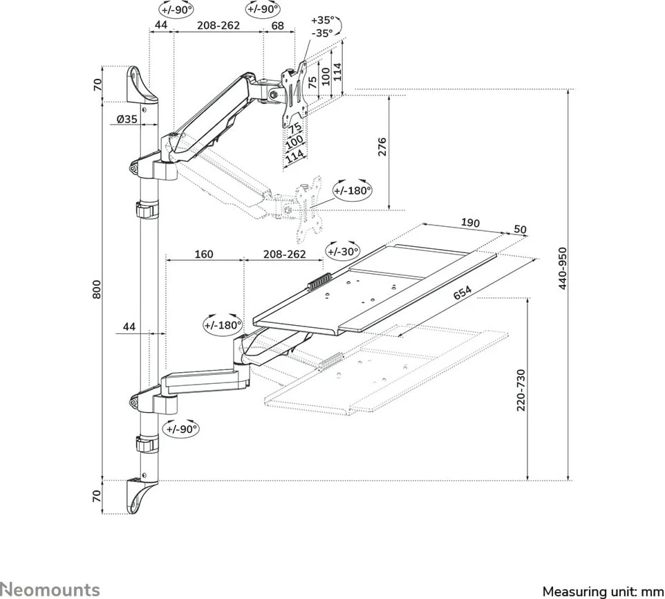 Stacion pune muri Neomounts, Newstar, WL90-325BL1, 32", i zi Stacion pune muri Neomounts, Newstar, WL90-325BL1, 32", i zi