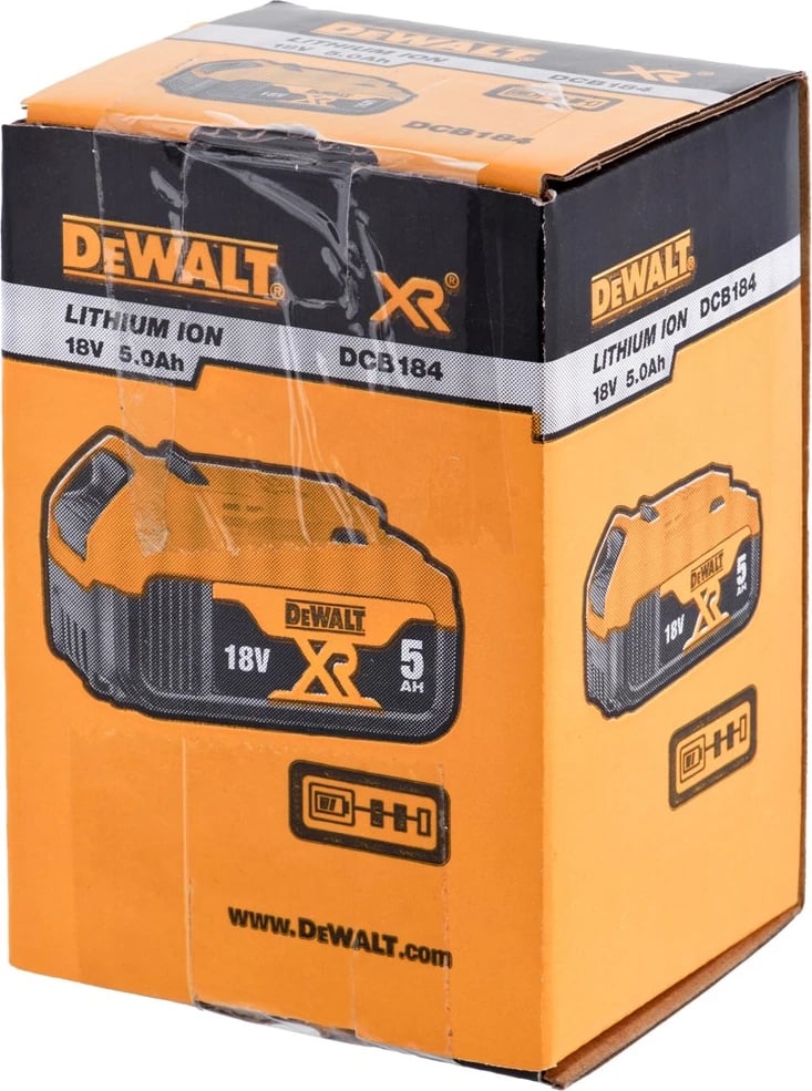 Bateri për paisje DeWALT DCB184-XJ,e zezë, e verdhë 