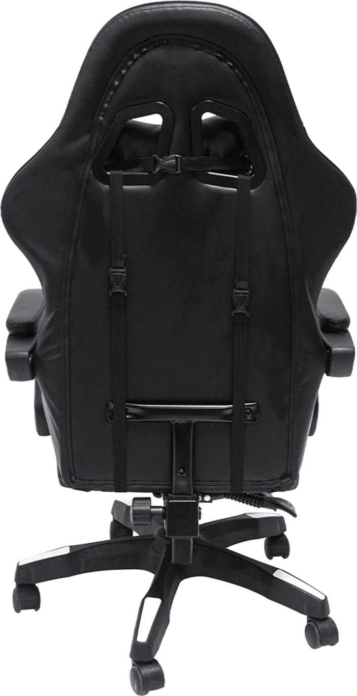 Karrige gaming DARREN FH1203.04, e zezë-bardhë, PVC & najlon, 51x49x125Hcm