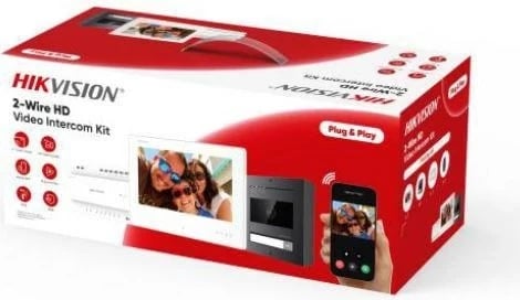 Set interkomi video Hikvision DS-KIS704EY, i bardhë/zi Set interkomi video Hikvision DS-KIS704EY, i bardhë/zi