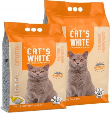 Zall - Shtroje higjienike per mace, bentonit, Cats white me arome portokalli,11.8l