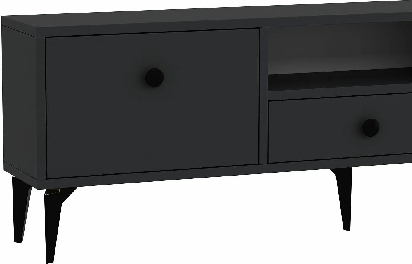 Komodë për TV Skye Decor, 1300-DROP-1, antracit, e zezë