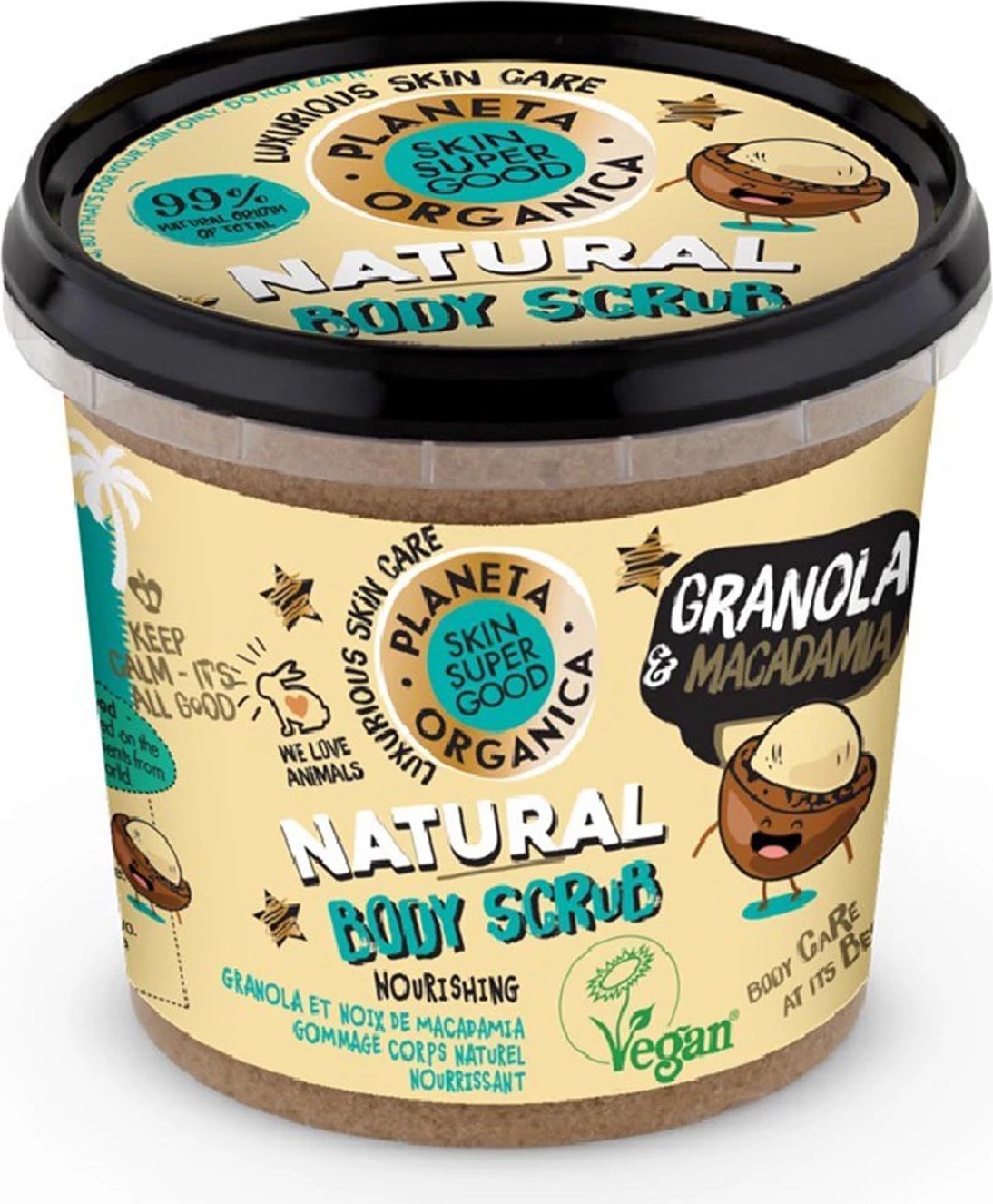 Skrab për trup Natura Siberica Skin Super Good Granola & Macadamia 360ml