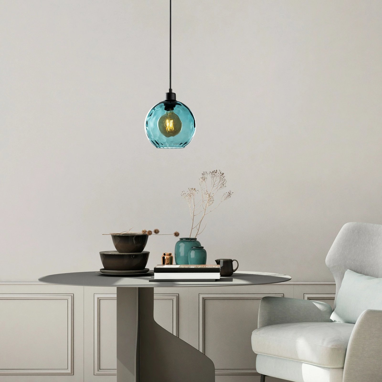 Llambë tavani Opviq, Benek, ngjyrë kaltër, 20-14302