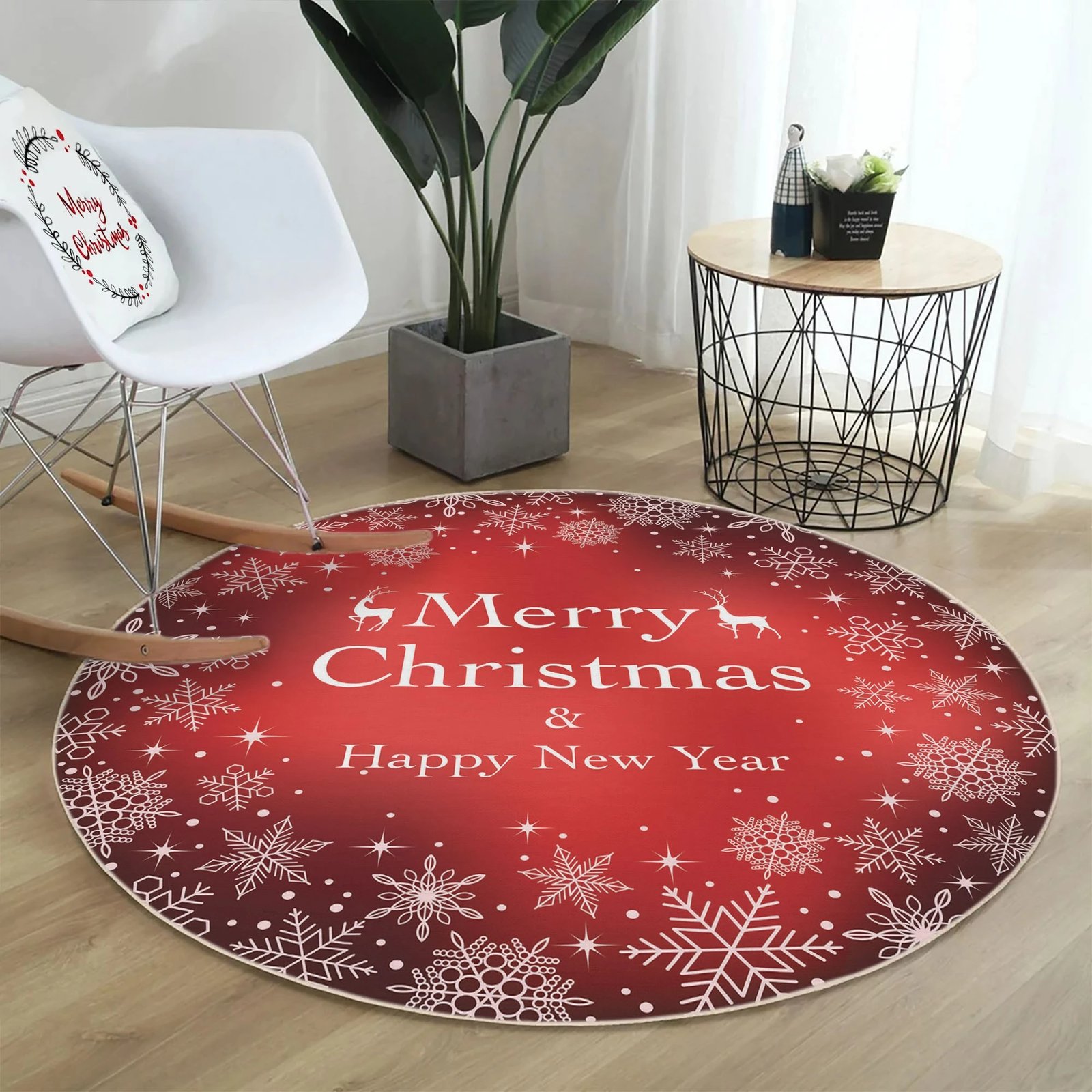 Qilim i kuq e bardhë, rrumbullakët, 160cm, Conceptum Hypnose, Woopamuk455