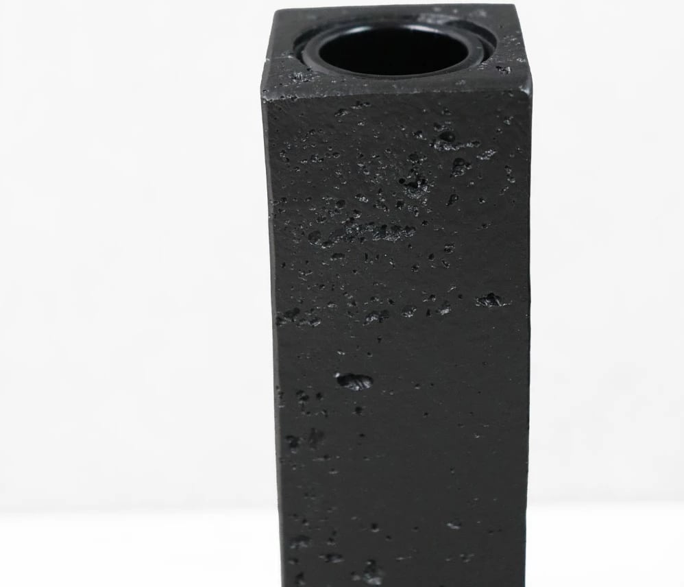 Mbajtës qirinjsh FLUX II, dekor, rrëshirë, ngjyrë e zezë, 12x4x16cm