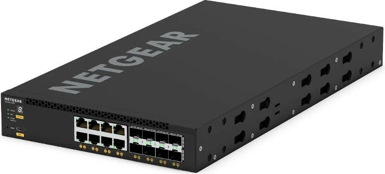 Switch Netgear XSM4316 (XSM4316-100NES) 8x10GE/Multi-Gig + 8xSFP+ 10G, zi, paketë me aksesorë montimi rack