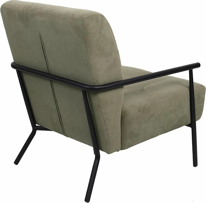 Fotel Kioto, kadife ngjyrë haki, 64x76x81