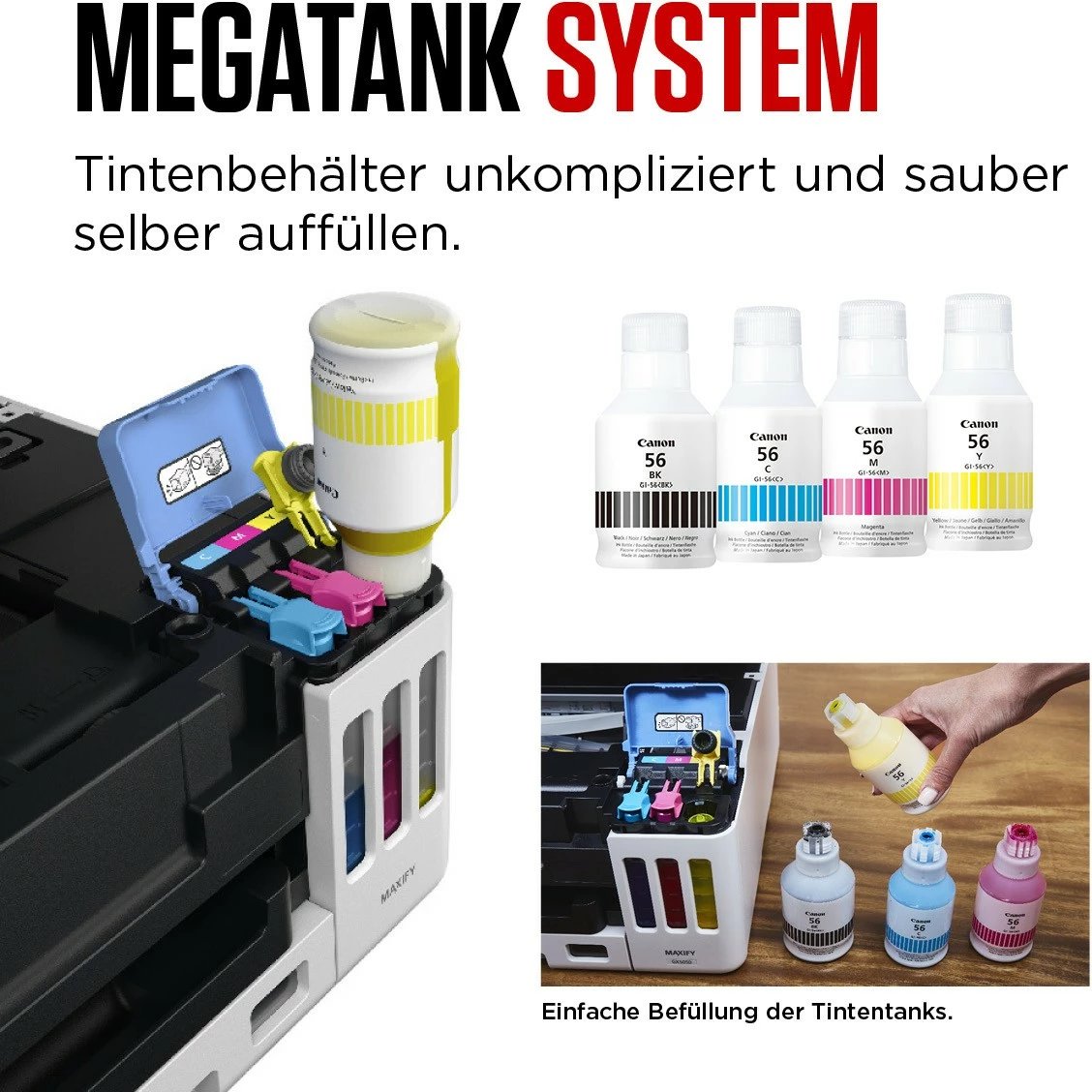 Printer Canon MAXIFY GX2050, Inkjet, Printim me ngjyra, 600 x 1200 DPI, Kopjim me ngjyra, A4, E zezë, E bardhë