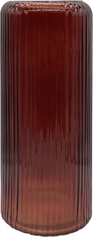 Vazo LIGNE, qelq, ngjyrë kafe, 15x15x35cm