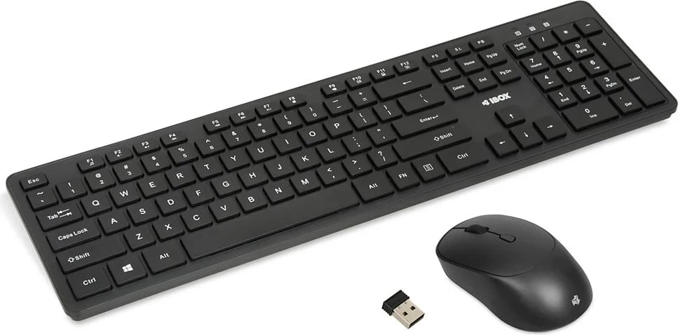 Set tastierë + maus IBOX Workstation Pro Kit, Wireless, i zi