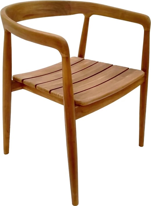 Tavolinë me karrige Noody-Wooly, dru tik, natyrale, 7 copë