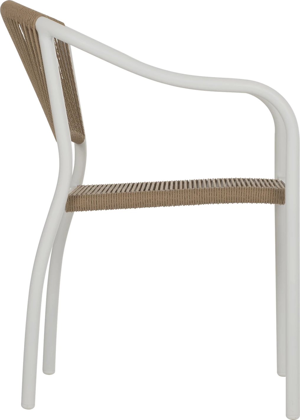 Karrige alumini e bardhë me PE rattan FH5856.01 57x63x80Hcm