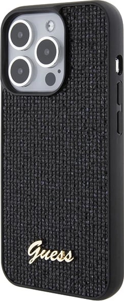 Mbështjellës Guess Disco Metal Script për iPhone 15 Pro, i zi Mbështjellës Guess Disco Metal Script për iPhone 15 Pro, i zi