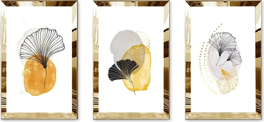 Pikturë dekorative MDF-Plexiglass (3 copë), Wallity, Huhu395, 50x70 cm