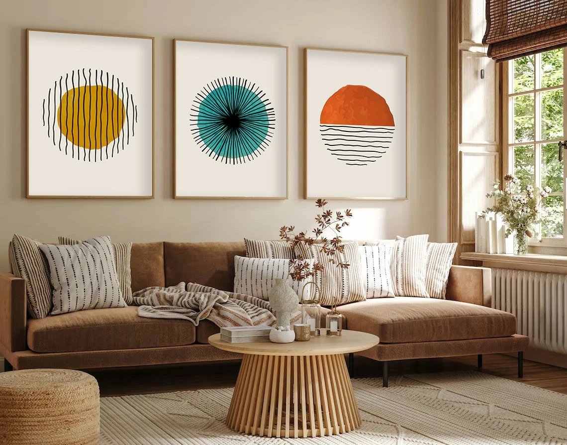 Pikturë dekorative me kornizë MDF (3 copë), Wallity, Huhu12, 30x40cm