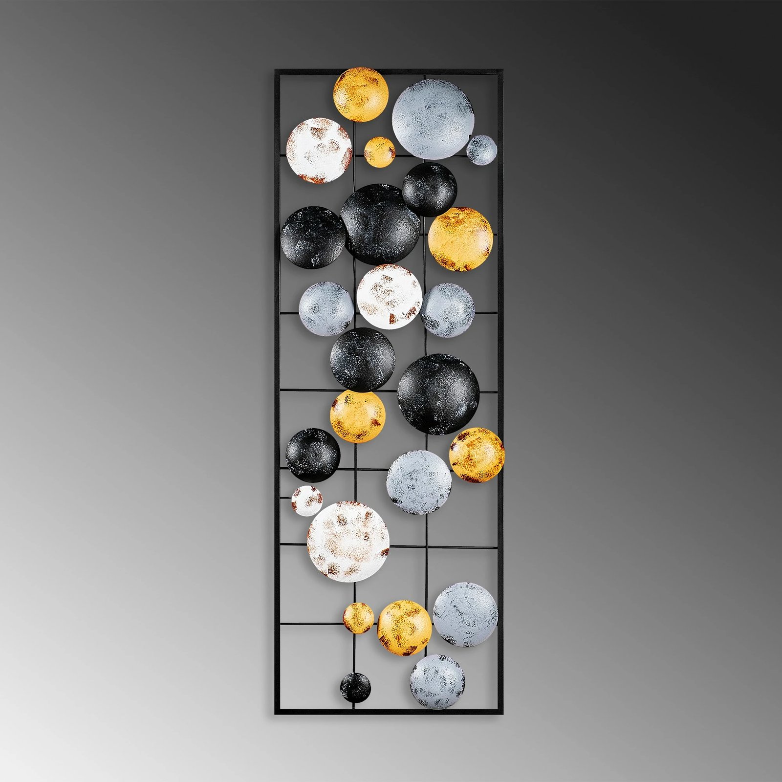 Aksesor dekorativ metalik për mur, Wallity Camber - 8, shumëngjyrësh, 32x90x4cm