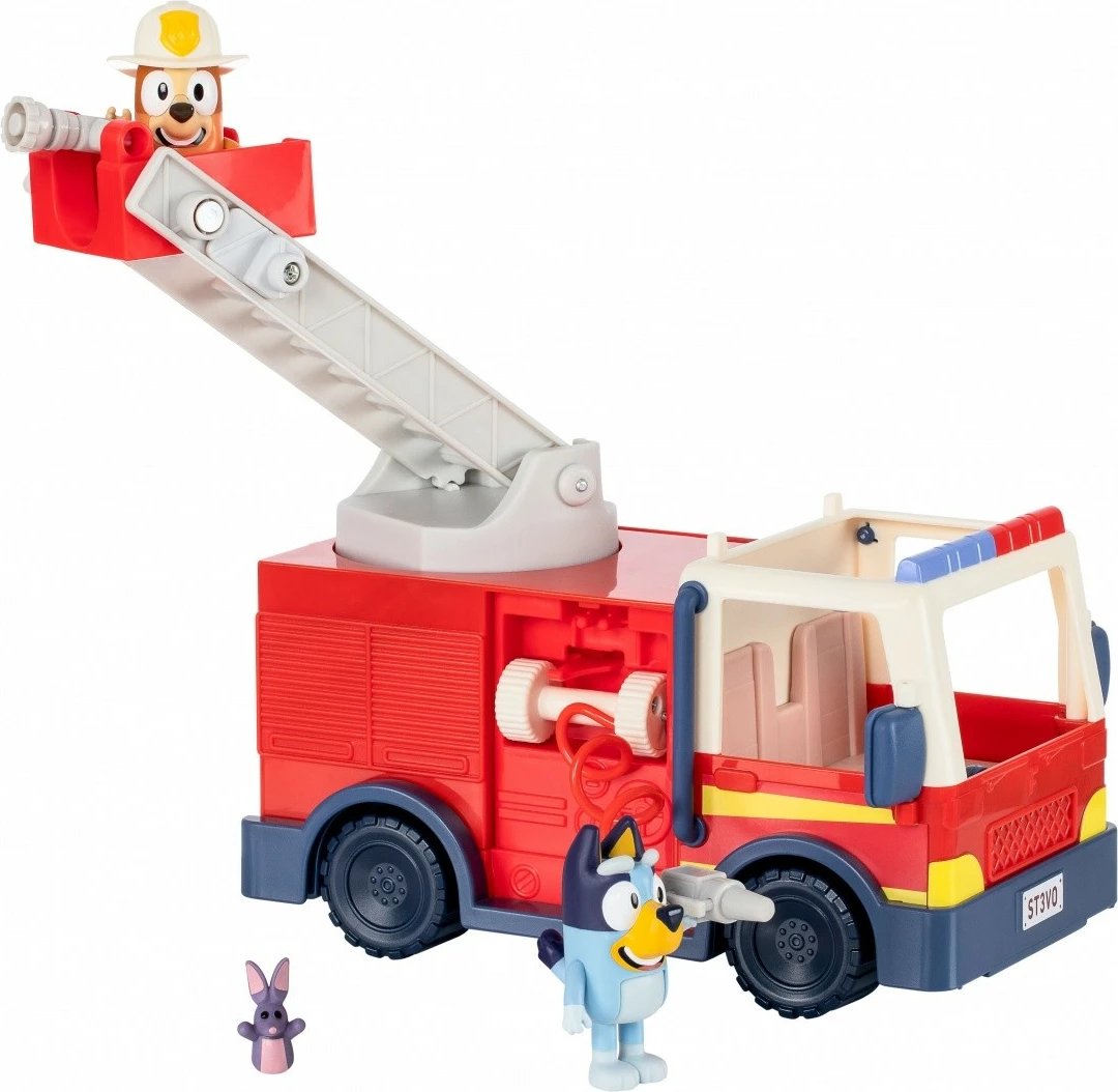 Set figurina Bluey me kamion zjarri, Tm Toys, BLU17610, plastikë, për fëmijë, shumëngjyrësh