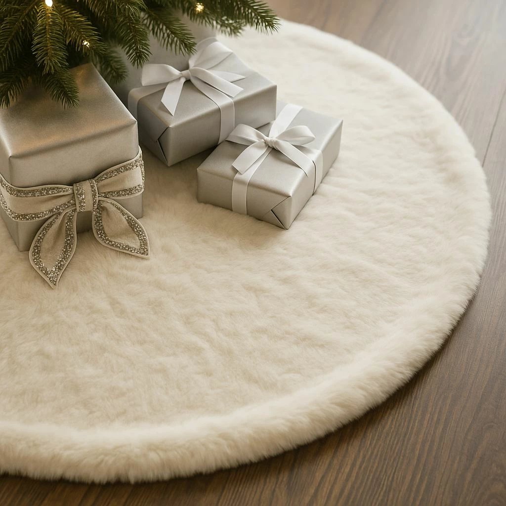 Qilim për pemë të Vitit të Ri, Evila Originals, ngjyrë e bardhë, 6 shirita