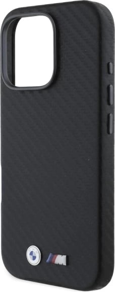 Mbështjellës BMW Carbon Wrapped Metal për iPhone 16 Pro Max, i zi