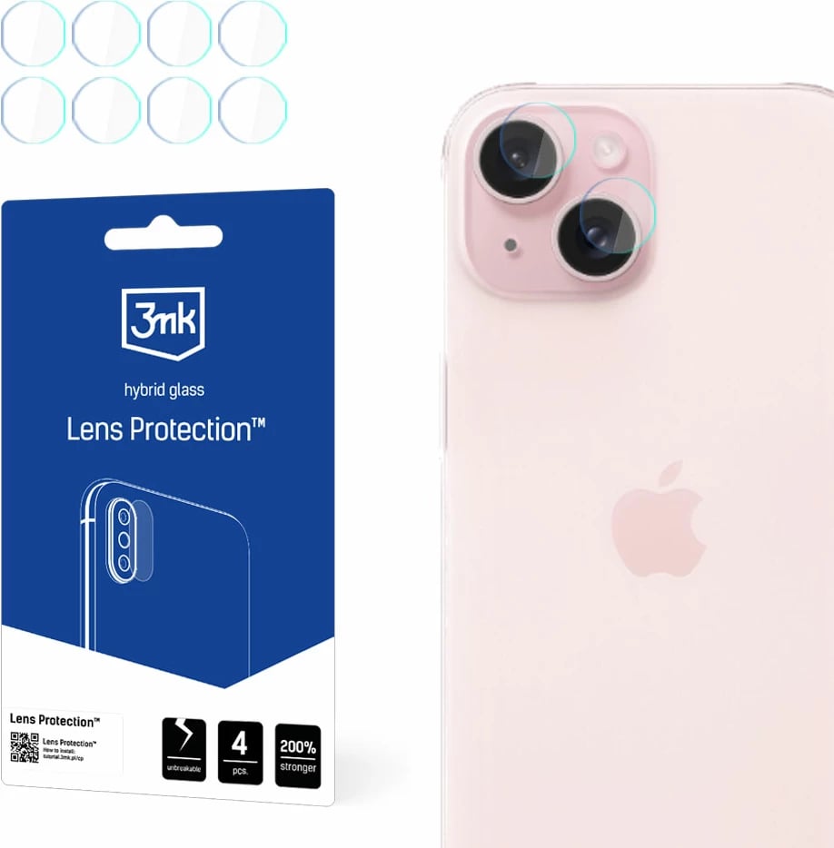 Mbrojtës xhami për kamerë 3mk Protection Lens Protection, për iPhone 15