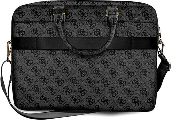 Çantë laptopi Guess 4G Big Logo, deri 16", lëkurë sintetike, Gri