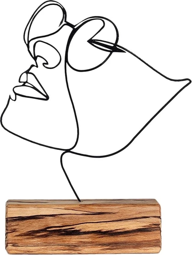 Objekt dekorativ Aberto Design, M-037, metal i zi, bazë druri, 17x31x3.5cm