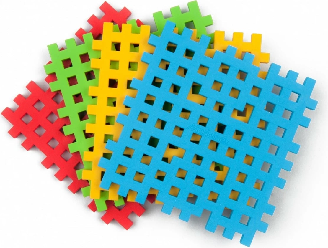 Set bazash ndërtimi Marioinex Mini Waffle, 4 copë, shumëngjyrëshe