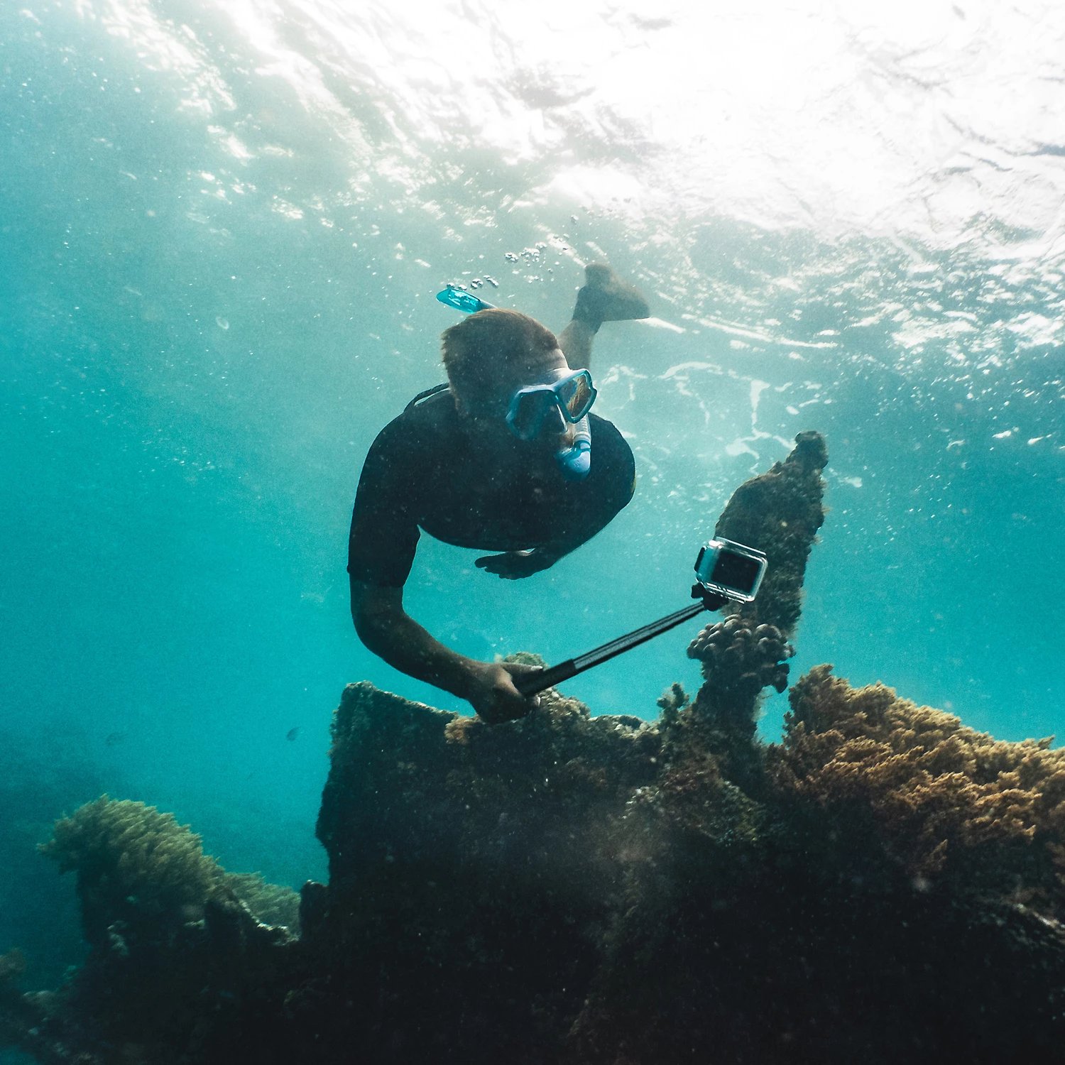 Set aksesorësh universal 63‑në‑1, Hurtel, për kamera sportive GoPro/DJI/Insta360/SJCam/Eken, me kuti transporti