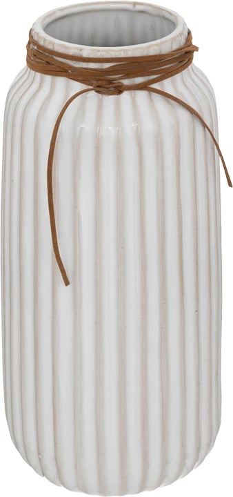 Vazo Whiten qeramike ngjyrë e bardhë D13x28cm