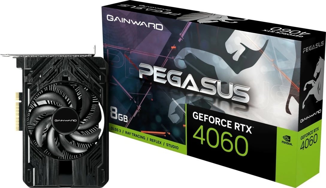 Kartelë grafike Gainward GeForce RTX 4060 Pegasus, 8 GB, GDDR6, PCI Express 4.0, e zezë