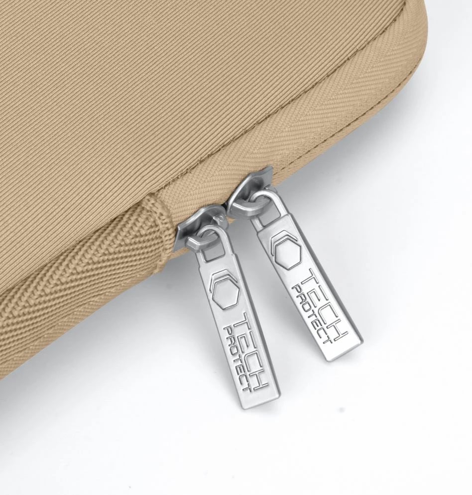 Kasë laptopi Tech-Protect NeoSlim 13-14", set me çantë aksesorësh, Bezhë