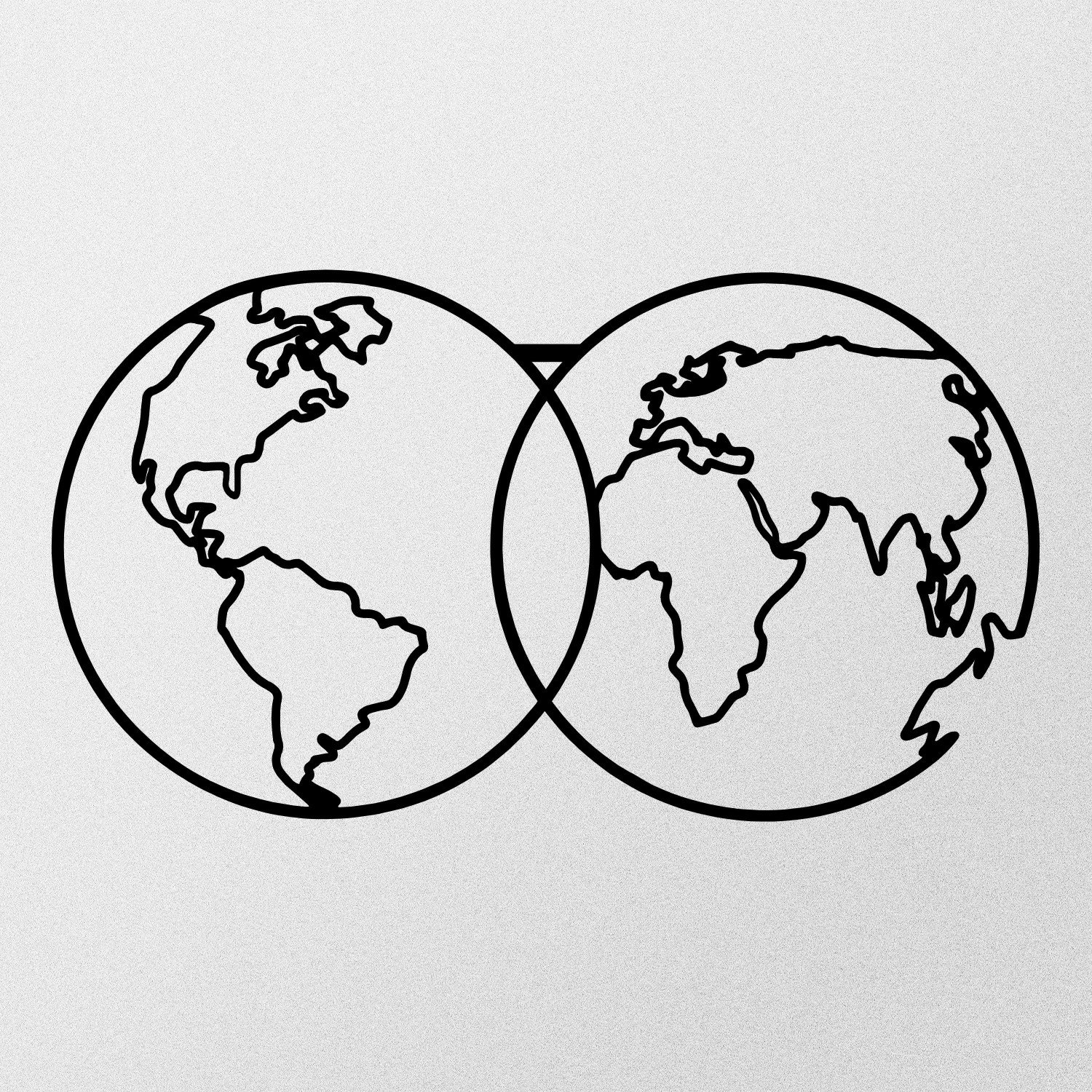 Aksesor dekorativ metalik për mur, hartë bote, Wallity, 60x34cm