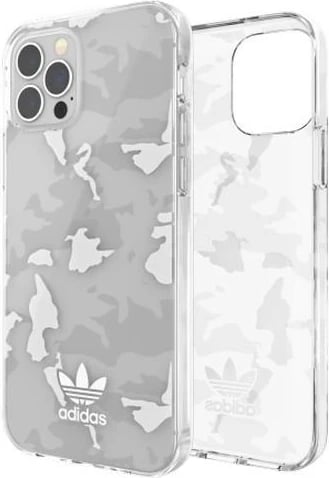 Mbështjellës Adidas OR SnapCase Camo për iPhone 12/12 Pro, transparent/bardhë