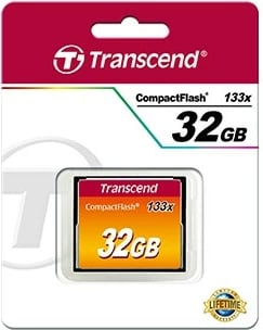 Kartelë memorie Transcend CompactFlash 32GB, 133x, MLC, e zezë