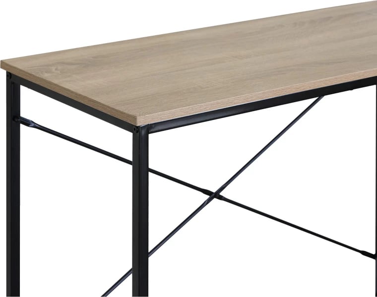 Tavolinë pune Bailon, ngjyrë lisi me metal të zi, 100x40x70cm