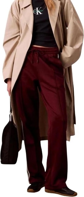 Pantallona femra Calvin Klein Jeans, bordeaux