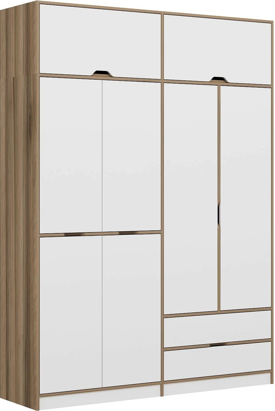 Dollap Hanah Home Elina, bardhë-dore, 185x253x52cm