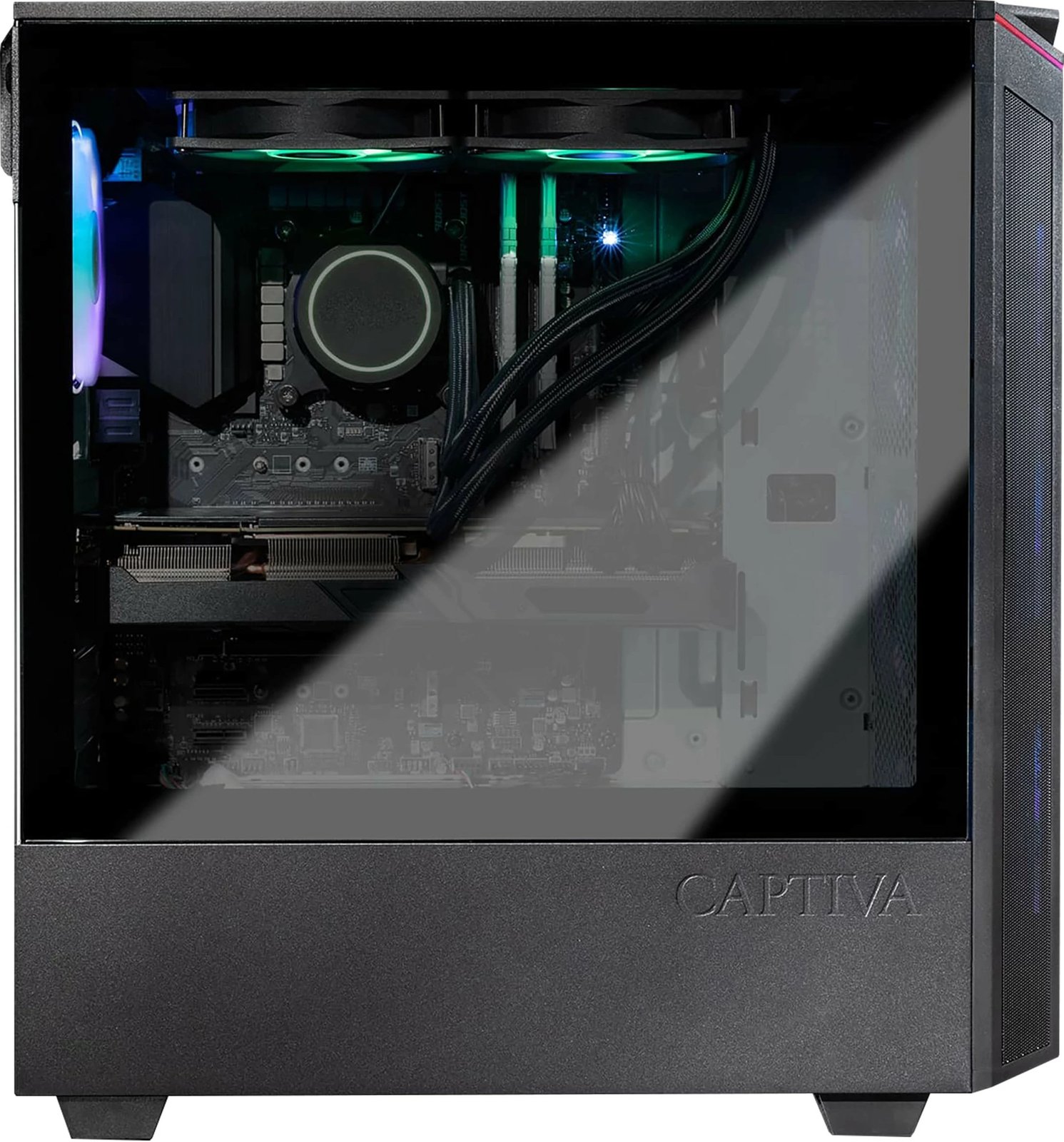 Kompjuter gaming Captiva Highend Gaming I80-857, Intel Core i9, 32GB RAM, 2TB SSD, Radeon RX 7700 XT, i zi me LED jeshile