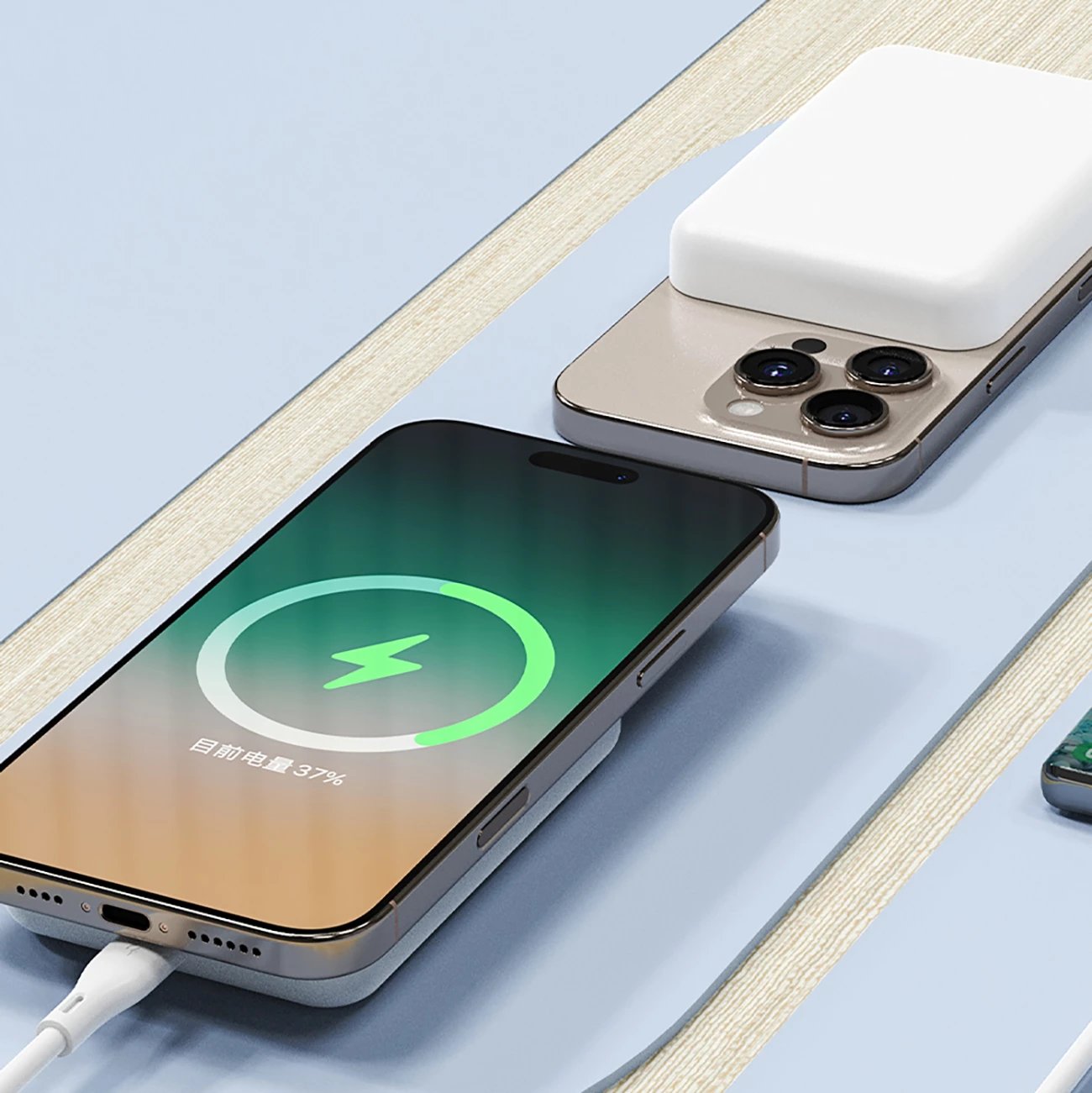 Powerbank Dudao K26S, 5000mAh, 20W, USB-A/USB-C/MagSafe, bardhë