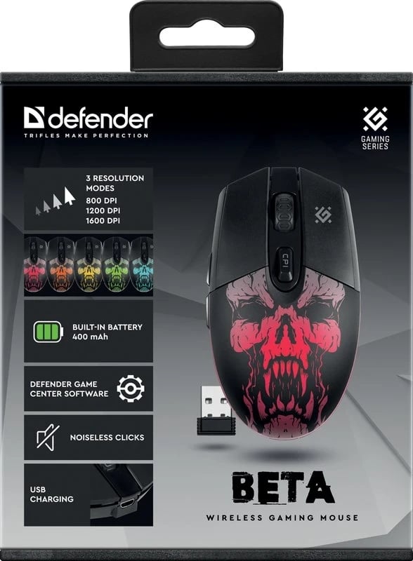 Maus për lojëra Defender Beta GM-707L, Wireless Optik 1600 DPI