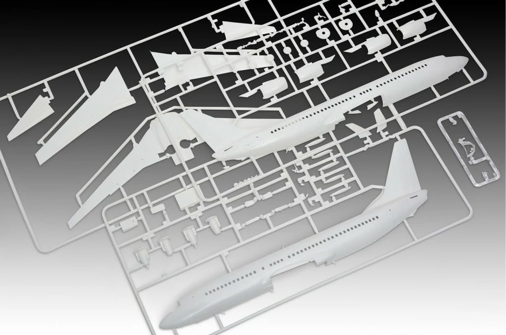 Komplet model plastik Revell Boeing 737-800 Turkish Airlines, 1:144, 63 pjesë, Bardhë/Kuqe