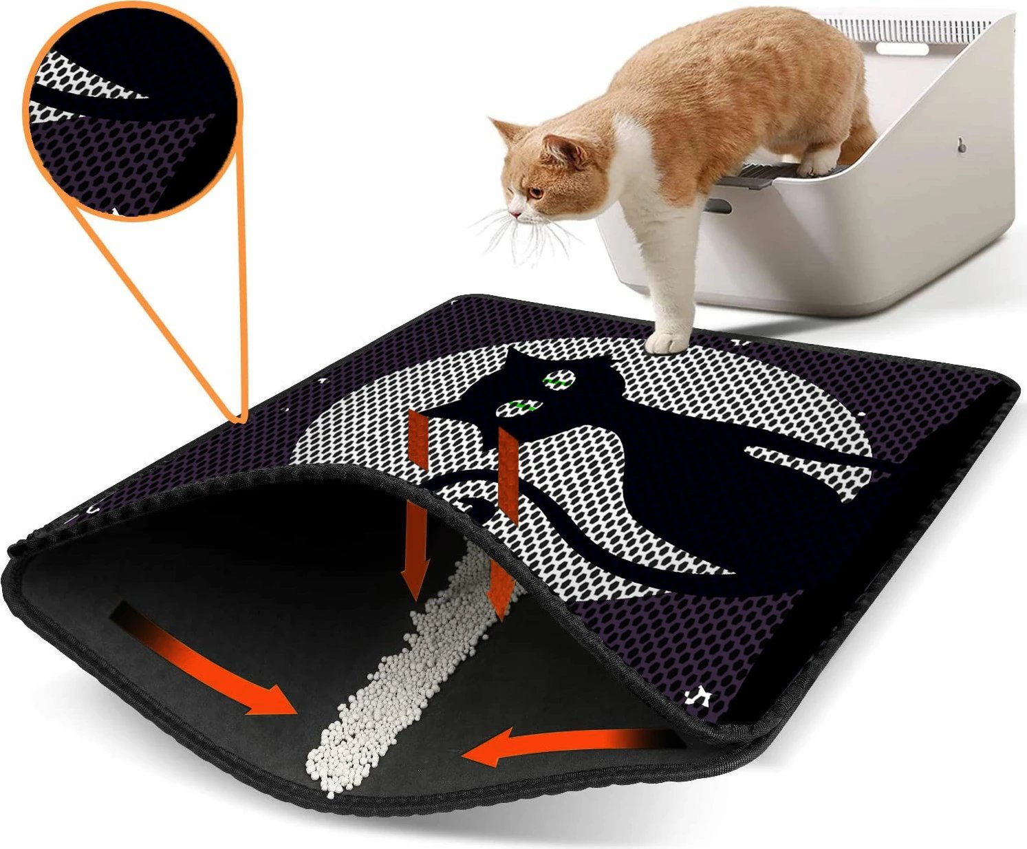 Tapet për rërë mace, shumëngjyrësh, Paws & Whiskers, Nrszn0242, 45x60cm