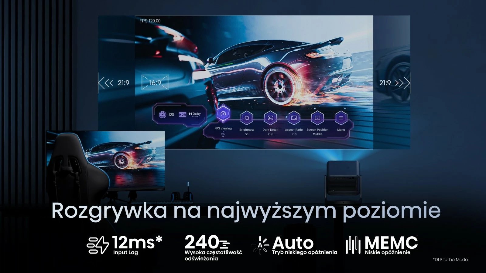 Projektor laser Hisense C2, 4K, 300", JBL Sound, WiFi, Bluetooth, Gri Projektor laser Hisense C2, 4K, 300", JBL Sound, WiFi, Bluetooth, Gri